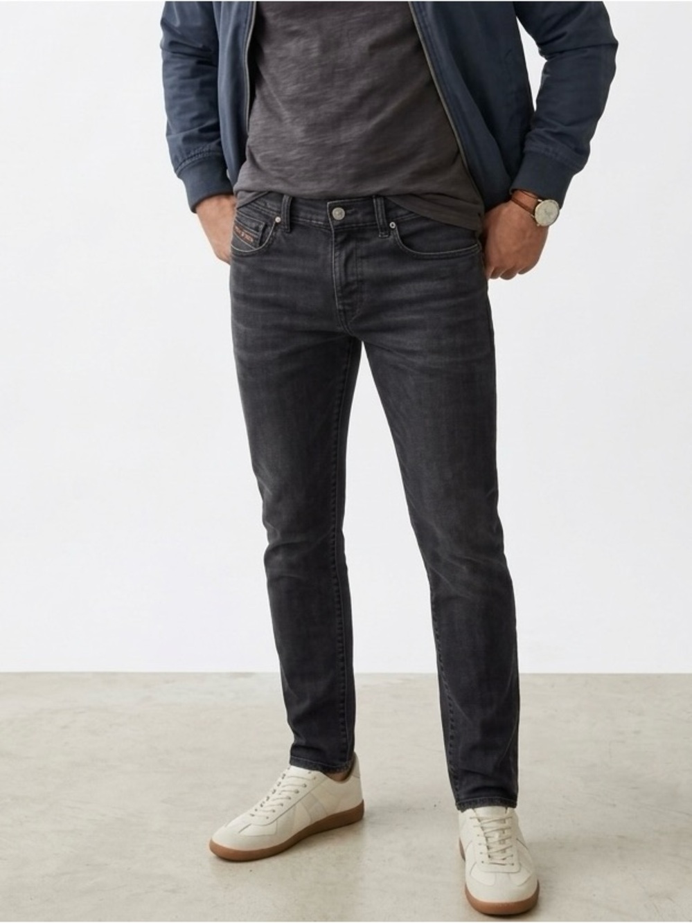 Diesel Thommer Slim Skinny Men's Black Jeans Size 30 Stretch Denim W30 L32 0668H